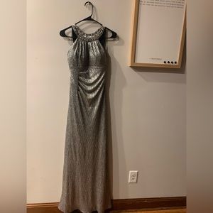Silver sparkle floor length gown